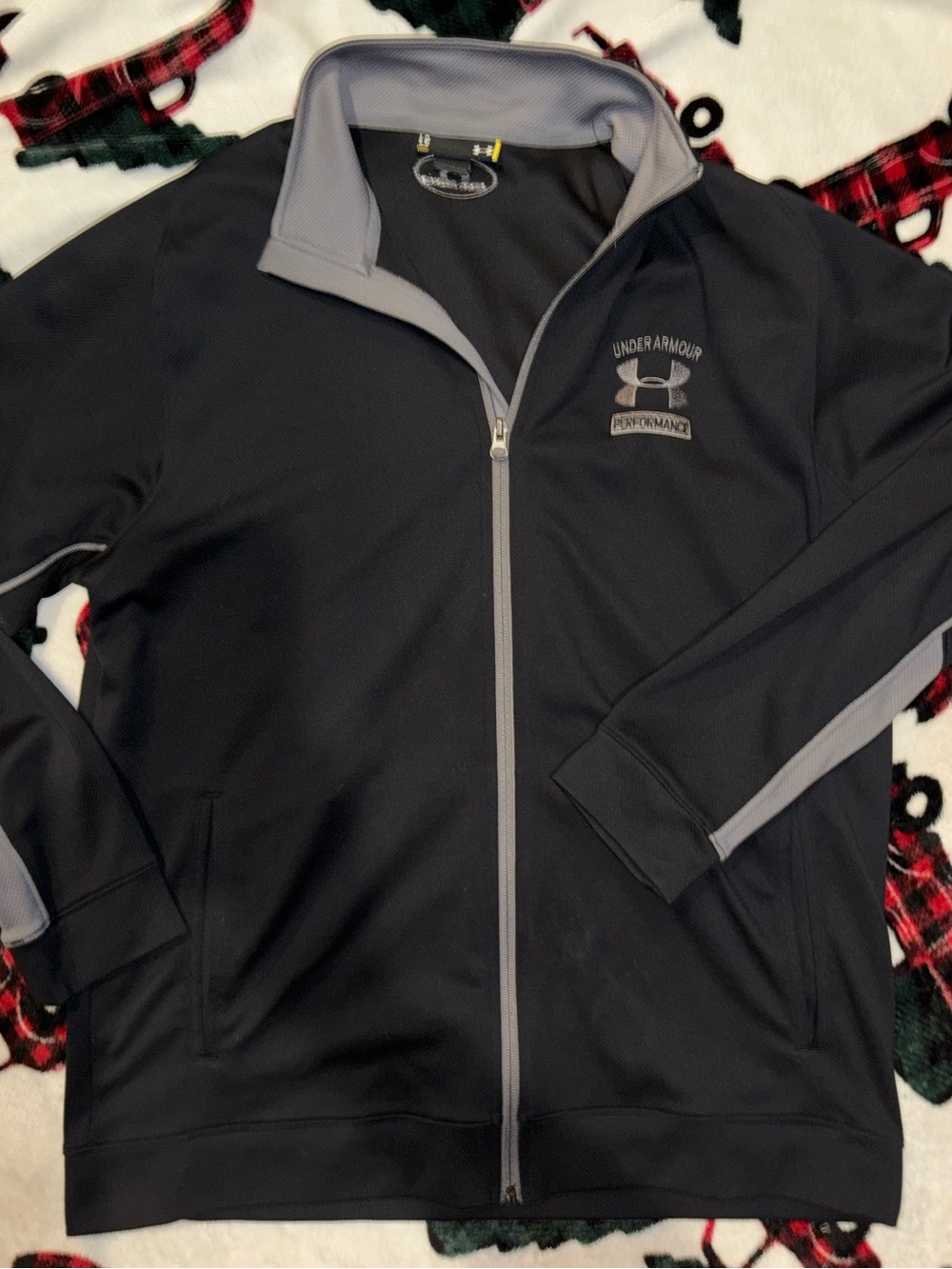 Under Armour Black and Gray Full-Zip Performance Jacket~men’s large~